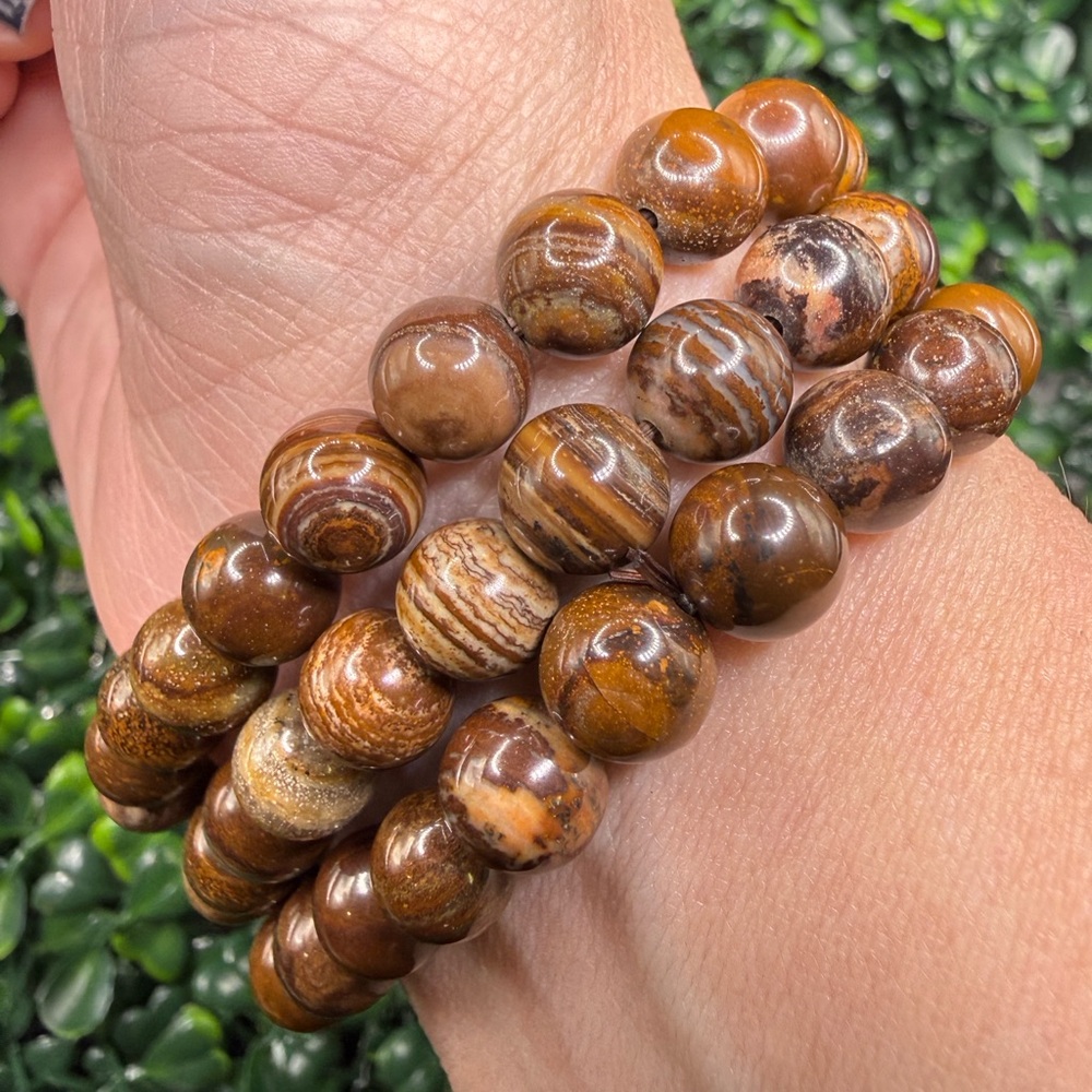 8mm Tiger Iron Beaded Bracelet - Picture 5 of 7